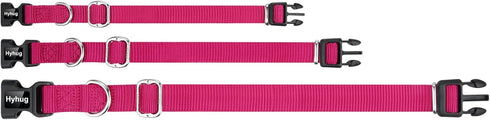 Hyhug Pets Solid Color Classic Regular Heavy Duty Basic Collar for Small Dogs, Unique Design Adjustment Triglide Slide