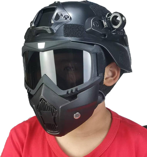 Paintball Mask Anti Fog, Airsoft Full Face Tactical Mask with Removable Goggles