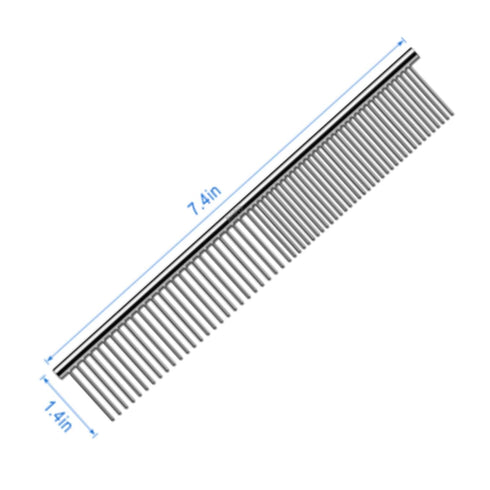 ROPO Dog Comb for Matted Fur - Pet Dematting Comb with Rounded Teeth and Non-Slip Grip Handle