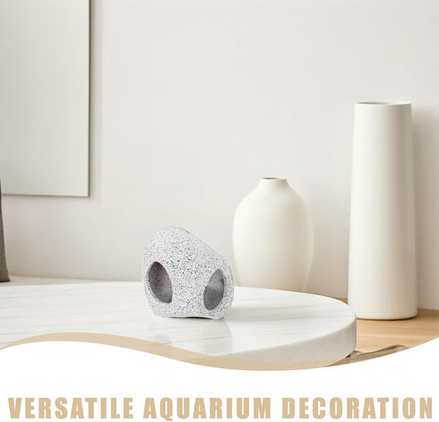 LALAFINA Aquarium Fish Tank Hideout Cave Ceramic Shelter Ornament Grey Shrimp Breeding Hiding House for Freshwater