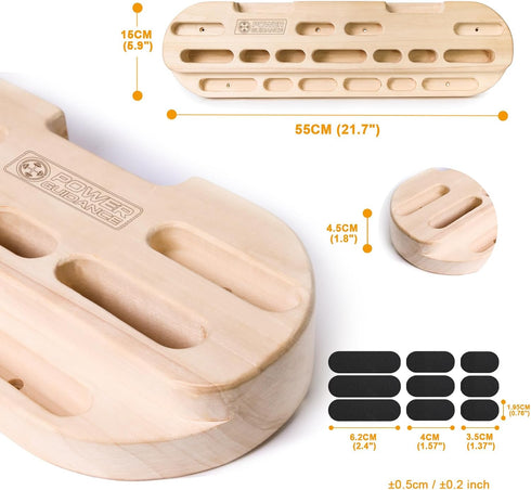 Wooden Hangboard for Climbers - Strength Training Grip Exerciser