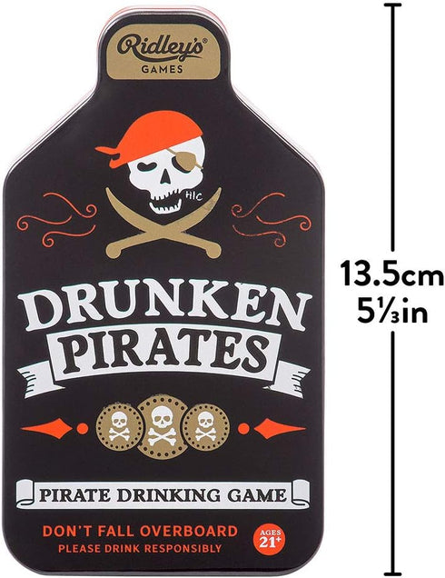 Ridley’s Drunken Pirates Drinking Game – Fast-Paced Card Game for Adults 21+ – Giftable Storage Tin Included