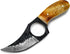 Titan International Skinning Knife - Small Fixed Blade Hunting Knife with Burnt Bone Handle & Leather Sheath