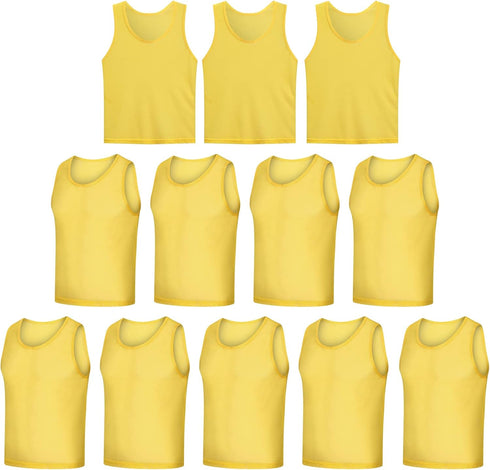 12 Pack Scrimmage Vest/Team Training Jerseys/Sports Pinnies/Practice Jerseys/Soccer Bibs with Carry Bag