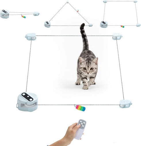 ICECTR Interactive Cat Toy for Indoor Cats,Electric Remote Control Cat Chaser,Auto/Manual Control DIY