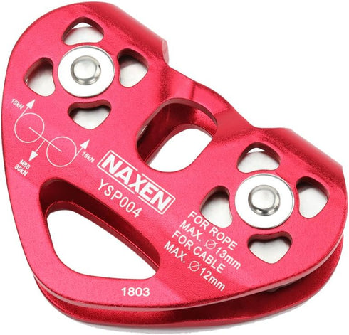 NAXEN Zip Line Pulley Tandem Speed Dual Trolley with 25kN Carabiner