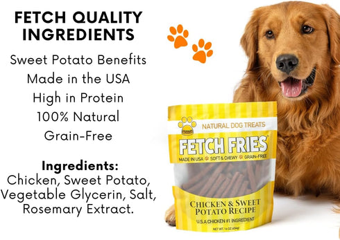 Chicken and Sweet Potato Dog Treats, Soft Chicken Jerky for Small and Large Breeds, Naturally Healthy, 32 oz