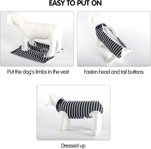 Dog Recovery Suit for Abdominal Wound - Puppy Surgical Clothes Post-Operative Vest, Substitute E-Collar & Cone (S, Blue