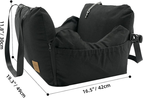33 lbs VVICOGARD Dog Car Seats for Small Dogs, Removable Airbag Design Black Washable Pet Booster Seat with Thick