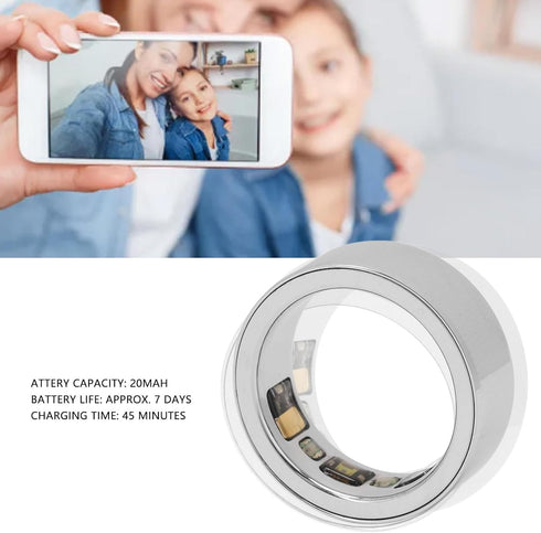 Luqeeg Smart Health Ring - Bluetooth Pressure Sleep Monitoring Health Monitor, IPX8 Waterproof, Rechargeable