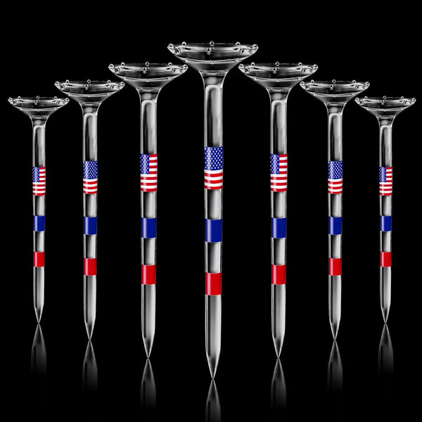 Plastic Golf Tees, Unbreakable 3 1/4" Pack of 50/80, Reduces Friction & Side Spin, Multiple Colors, USA Flag