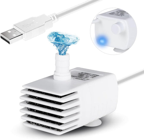 PETNF Replacement Pump for Cat Water Fountain with LED Light, Compatible with 3L/101OZ Transparency Fountain