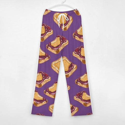 Generic Peanut Butter Jelly Breakfast Funny Pajama Bottoms Soft Lounge Pants Loose Fit Sleepwear for Men Women