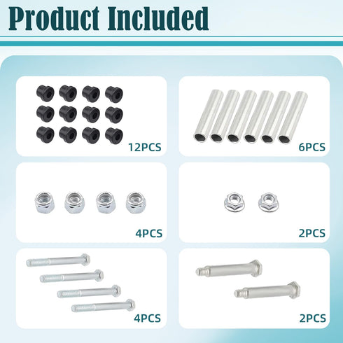 Golf Cart Rear Leaf Spring Bushing Kits with Screw Nut, Suitable for EZGO PDS & TXT Gas and Electric