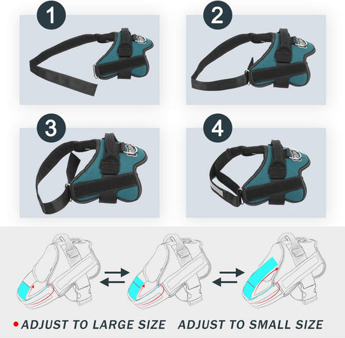 Bolux Dog Harness - No-Pull Reflective Vest, Breathable Adjustable Pet Harness for Outdoor Walking (Turquoise, XS)