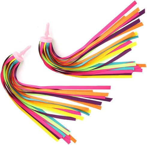 Pssopp 1 Pair Kid's Rainbow Bike Streamers, Children's Bike Accessories with Multi Color Tassels