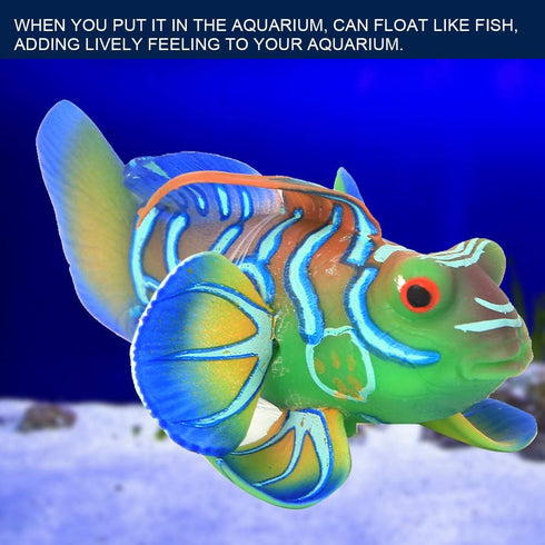 Exquisite Simulation Fish Landscaping Decoration for Aquarium, Adds Life to Fish Tank (Green Blue)