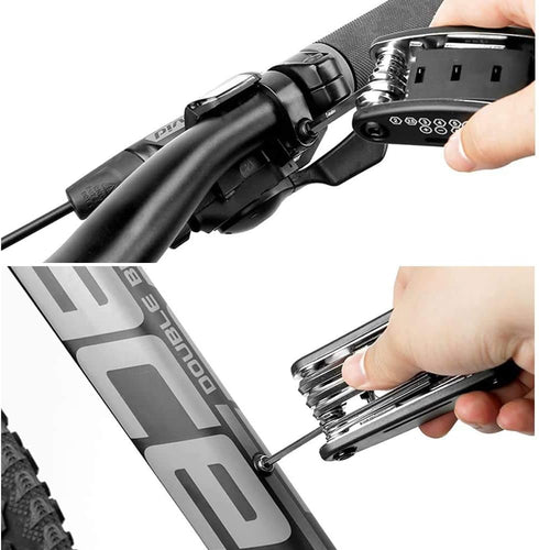 WOTOW 16 in 1 Bike Repair Tool Kit, Bicycle Multitool with Tire Levers, Hex Spoke Wrench, Accessories Set for Road &
