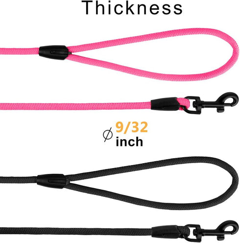 BronzeDog Rope Pro Training Dog Collar, Braided No Pull Quick Release, Round Lead for Small Medium Large Dogs