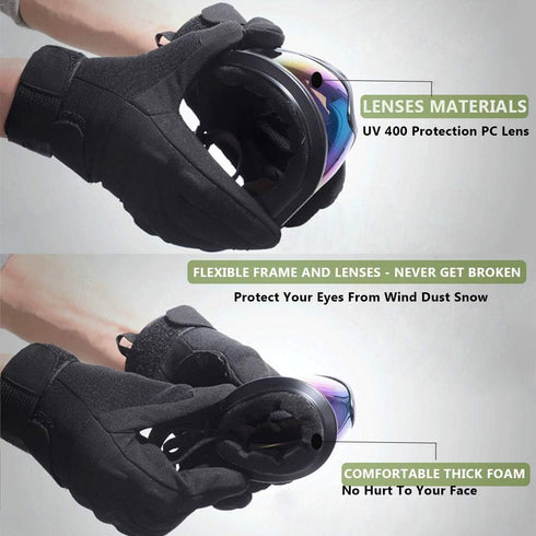 Peicees Pack of 4 Ski Goggles for Women Men Kids, Snow Sports Motorcycle Snowboard Goggles