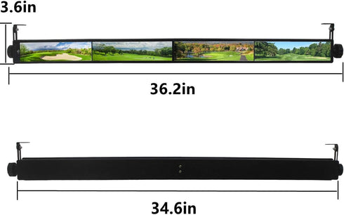 Universal Golf Cart Mirror, 4 Panel Rear View Mirror for EZGO, Club CAR, Yamaha