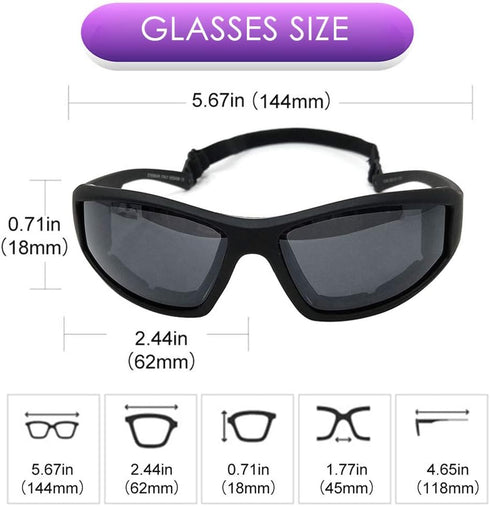 TERAISE Motorcycle Riding Glasses Safety Ski Goggles Adjustable Sunglasses