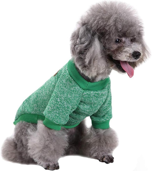 Pet Dog Classic Knitwear Sweater - Warm Winter Puppy Pet Coat, Soft Sweater Clothing for Small Dogs (XXS, Green)
