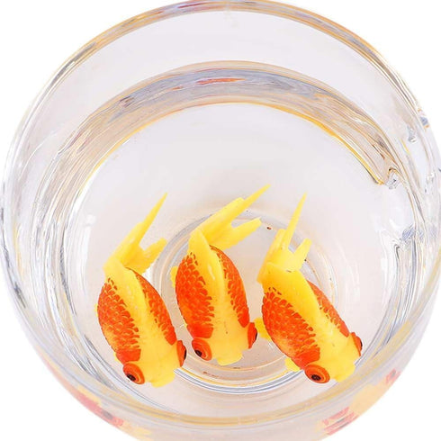 3 Pcs Orange Artificial Aquarium Fishes - Plastic Moving Fish Ornament Decoration for Fish Tank