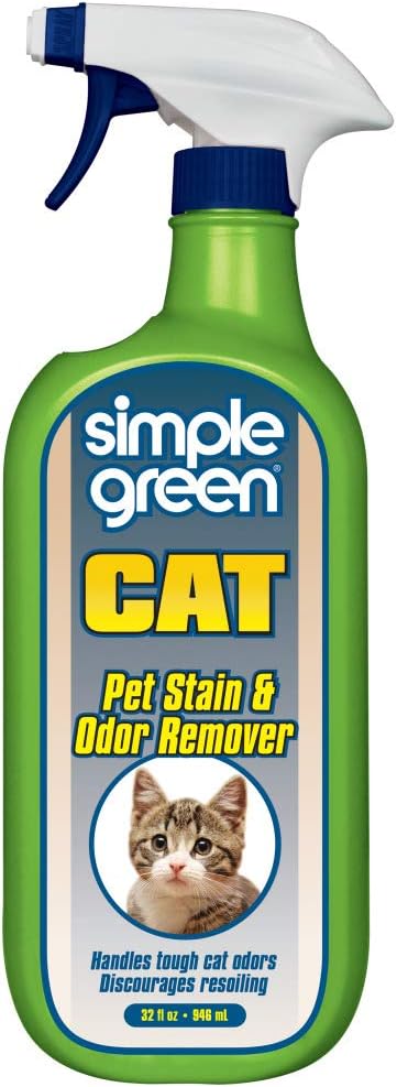 Cat Stain & Odor Remover, 32oz - Enzyme Cleaner for Cat Urine, Feces, Blood, Vomit