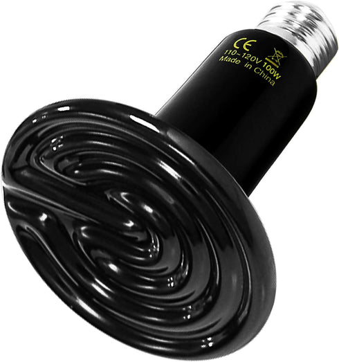 Simple Deluxe 100W Ceramic Heat Emitter Reptile Heat Lamp Bulb, No Light Emitting, for Amphibian Pet Snake Turtle &
