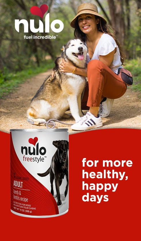 Nulo Grain Free Canned Wet Dog Food, Lamb, 13 oz, Pack of 12