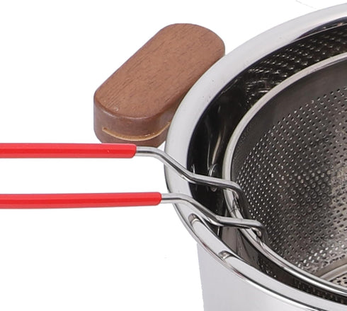 304 MAVIS LAVEN Multi Purpose Pot, Stainless Steel Deep Cookware with Glass Lid and Frying Basket, for Soup Stock Pasta