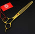 Purple Dragon 8.0" Titanium Multicolor Pet Grooming Scissors Set - Straight, Thinning, Curved with Bag