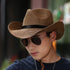 Straw Cowboy Hat, Men Women Summer Beach Panama Sun Hats Wide Brim Fedora UPF50+