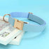 PET ARTIST Soft Leather Dog Collar, Heavy Duty Adjustable Nylon Collar with Quick Release Buckle, Blue, Neck Fit 9-14"