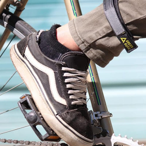 Green Guru Gear Narrow Bike Pant Leg Upcycled Ankle Strap, Made in USA, Black