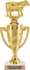 Crown Awards Dairy Cow Trophy, 11" Gold Cup Dairy Cow Trophies with