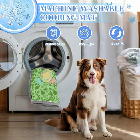imiBBWQu Summer Summer 27" 22" Cooling Pad Easter Eggs Bed Mat Washable Dog Cooling Pad for Outside Dog Bed Cover