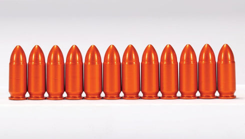A-ZOOM 9MM Luger SNAP Cap, Orange, 12PK