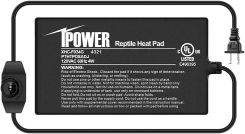iPower Reptile Heat Mat Under Tank Warmer, 4W/8W/16W/24W Terrarium Heater with Adjustable Controller
