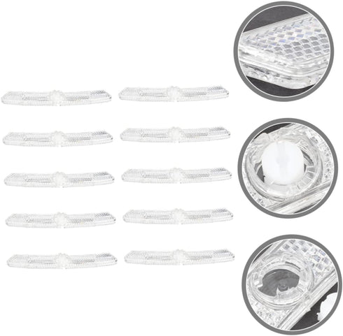Kisangel 10pcs Bicycle Reflector - White Wheel Reflectors for Night Riding Accessories
