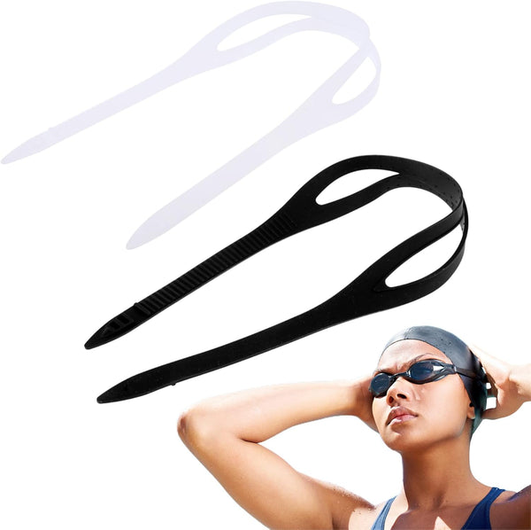 Universal Swimming Goggles, Swim Glasses with Silicone Strap, Black/Clear Replacement Accessories