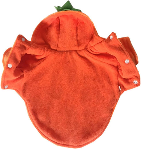 Mogoko Dog Cat Halloween Pumpkin Costume, Pet Cosplay Costumes, Puppy Warm Fleece Hoodie, Autumn Winter Clothes (L Size)