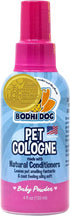 Bodhi Dog Baby Powder Scented Cat & Dog Cologne 4oz + Oatmeal Dog Shampoo & Conditioner 8oz for Sensitive Skin