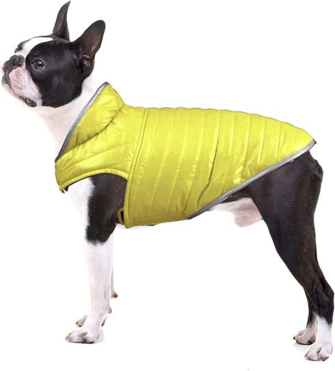 Mogoko Reflective Reversible Dog Winter Coat with Harness/Leash Hole - Waterproof Pet Jacket Warm Vest for Cold Snow