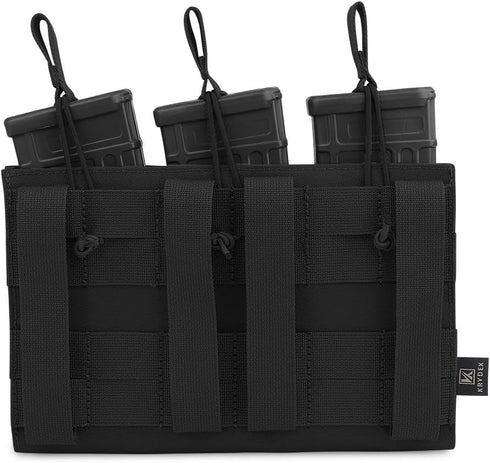 KRYDEX Triple/Double/Single Open-Top Mag Pouch for 5.56 .223 Magazine with 1911 HK45 Glock 9mm Pouch