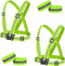 Reflective Vest, 2pcs Adjustable High Visibility Safety Vest with 4pcs Reflective Armbands for Outdoor Activities