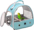 Small Bird Travel Cage Carrier - Portable Parrot Parakeet Carrier with Perch and Stainless Steel Tray