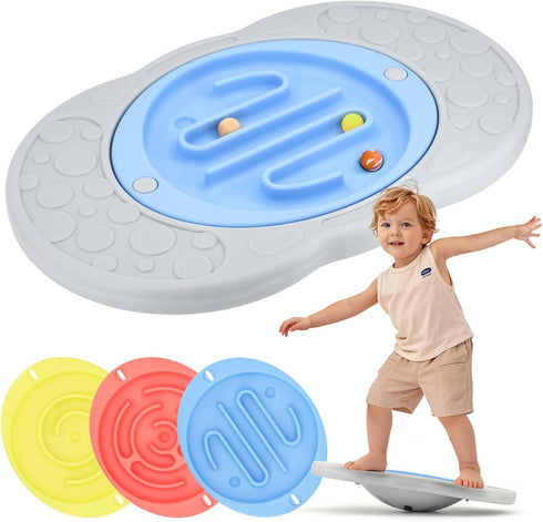 Balance Board Maze for Kids, Wobble Board with 3 Balls, 3 Replacement