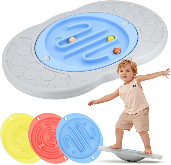 Balance Board Maze for Kids, Wobble Board with 3 Balls, 3 Replacement